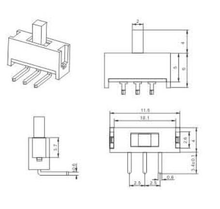 MSK-12E04撥動(dòng)開關(guān)圖紙