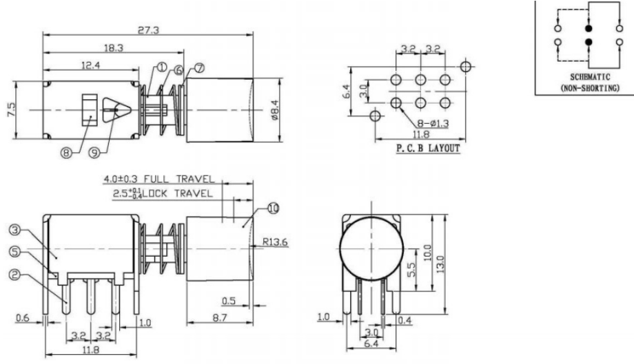 PS22F86A直鍵開關