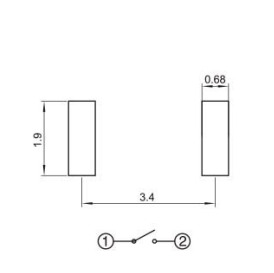 YX-TS-A001,3*2微型輕觸開關電路圖