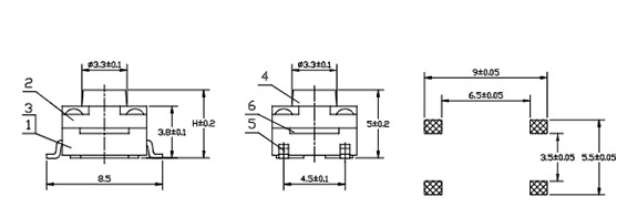 輕觸開關(guān)尺寸圖 輕觸開關(guān)尺寸圖
